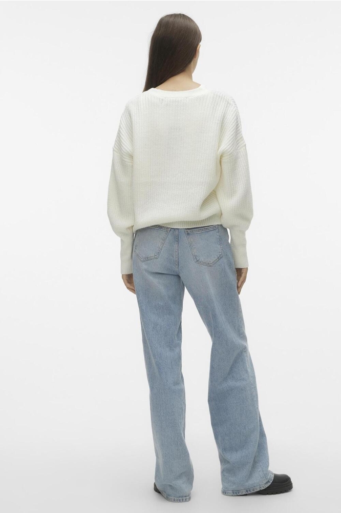 VMLEA LS V-NECK CUFF CARDIGAN NOOS 10249632 CLOUD DANCER